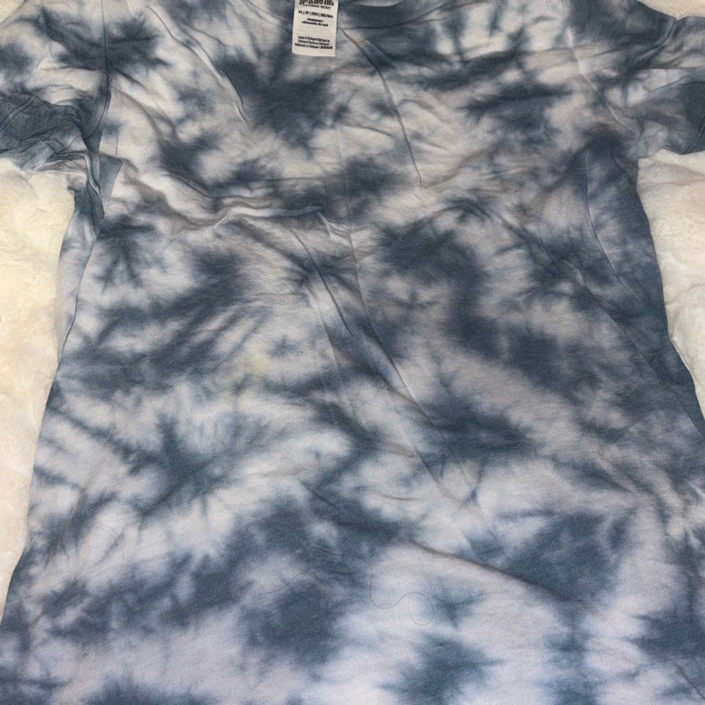 Blue and White Victoria’s Secret Pink Tie-Dye T-Shirt